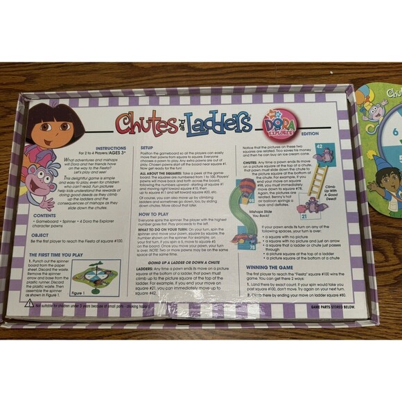 Dora the Explorer Chutes and Ladders Edition Kids Fun Easy Board Game ,Milton Br - Picture 11 of 13